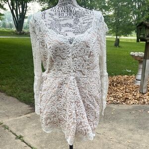 LC Lauren Conrad cream Lace Romper